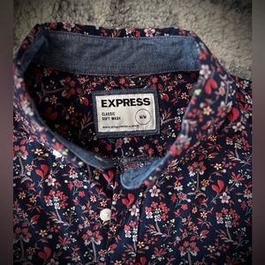 Men’s express button down, floral pattern
